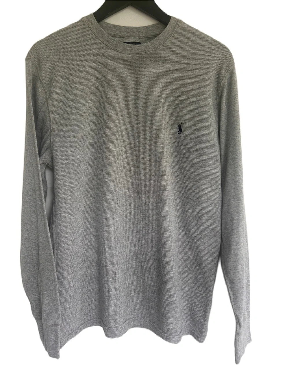 Polo Ralph Lauren Men’s Waffle Weave Thermal Long Sleeve Shirt Gray Large